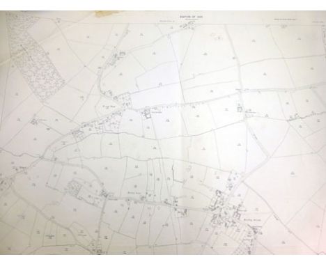 Large scale, mainly large format, Ordnance Survey Maps.  Ninety plus sheets mainly featuring rural  Bedfordshire, including v