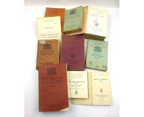 HMSO/War Office Manuals and Handbooks including : King's Regulations and Orders, Regulations for the Territorial Army, Milita