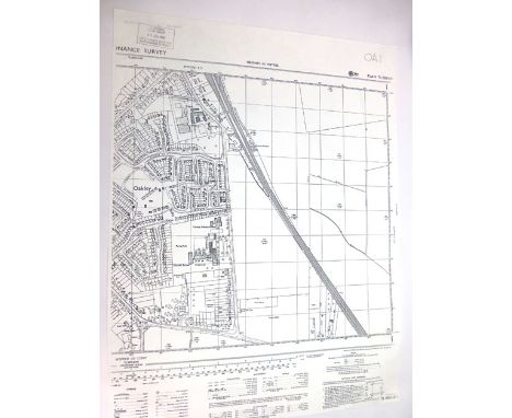 Large scale, mainly medium format, copies of Ordnance Survey Maps. Twenty plus sheets of Bedford and Bedfordshire. Dating fro