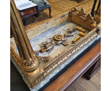 A Louis XVI style console table, the marble top on a gilt gesso base with tapering fluted legs, 92 cm wideReport by RBSome bi