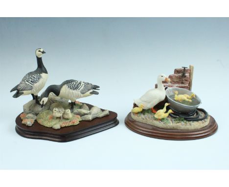 Two Border Fine Art figurines: Barnacle Geese and Staying Cool 