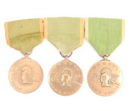 Three US Women's Army Corps Service Medals