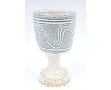 A Ray Finch, Winchcombe Pottery glazed stoneware goblet, 14 cm