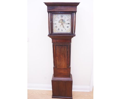 A George III 30-hour Shropshire cottage long case clock of diminutive stature, by Humphrey Jones of Oswestry, having a painte