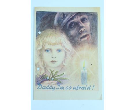 A 1944 German propaganda leaflet "Daddy, I'm So Afraid", 20 cm x 15 cm. [This pamphlet dispersed over Allied lines during the