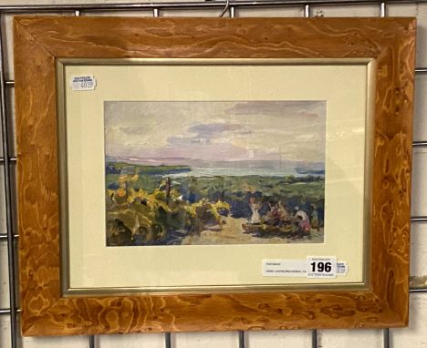 ANNA CHEREDNICHENKO (1917-2003) ''VINTAGE'' 1951 OIL ON BOARD 14CM X 22CM