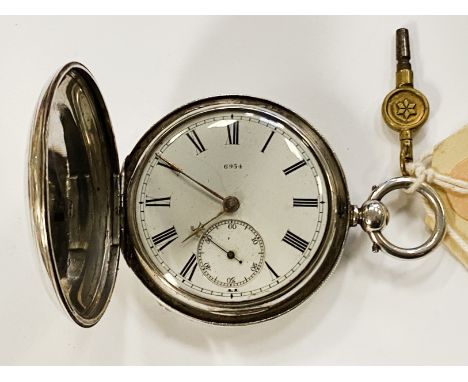 HM SILVER FULL HUNTER POCKET WATCH ''6934''