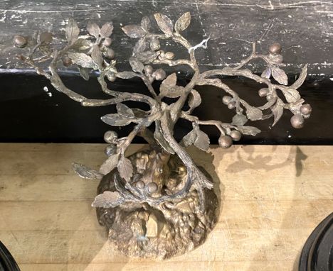 VINTAGE METAL CENTREPIECE DECORATED AS A TREE 16.5CMS (H) APPROX