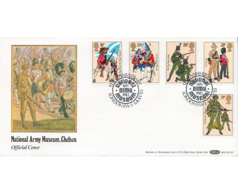 1983 Army Benham official FDC BOCS (3)20Celebrating the 12th Anniversary of the National Army Museum. Postmark 6th July 1983.
