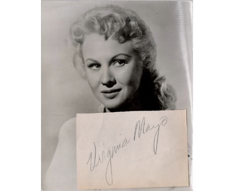 Actor, Virginia Mayo vintage signature piece featuring a signed page and a 10x8 black and white photograph. Mayo (born Novemb
