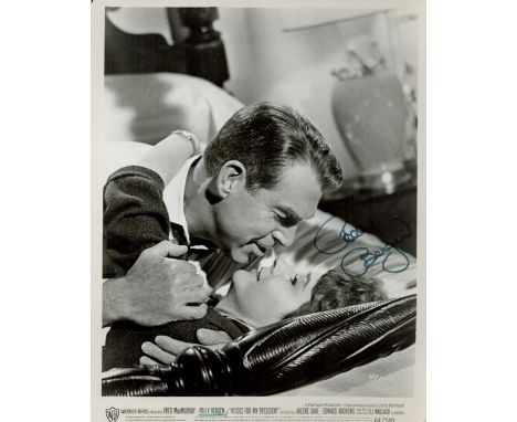 Actor, Polly Bergen signed vintage 10x8 black and white lobby card photo for the 1964 comedy film, Kisses for My President. G