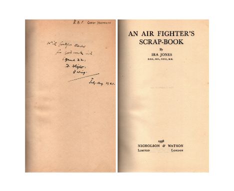 An Air Fighters Scrapbook by Ira Jones D. S. O. M. C D. F. C. M. M. 1938 Hardback Book First Edition with an inscription on t