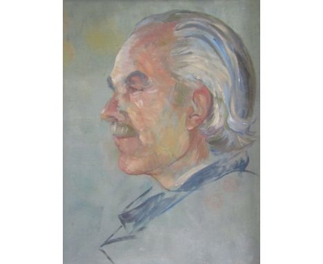ETHEL KEANE (1912-2005): A framed oil on board, portrait of Cavendish Morton. Signed verso. 44.5cm x 34.5cm (Ethel was a frie