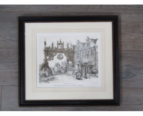A Hogarth framed hand coloured lithograph "The White Hart Inn at Schoale - Norfolk" from a drawing dated 1825 - published 184