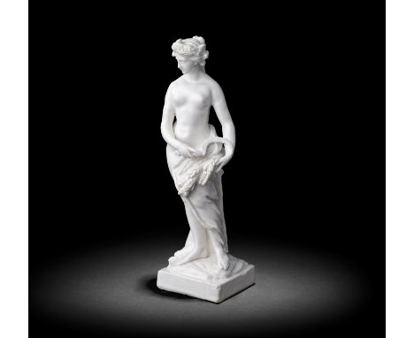 An exceptional Chelsea figure of Ceres, circa 1749Finely modelled on an impressive scale, the female figure standing contrapp