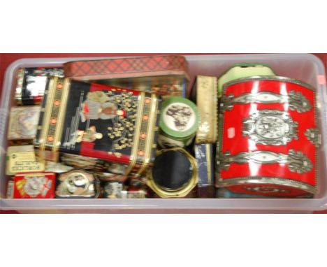 A quantity of lithograph printed tins to include biscuits