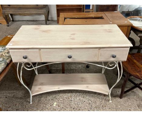 Modern light wood effect and metal framed desk or dressing table