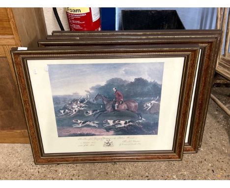 Set of four reproduction hunting prints after Richard Barrett Davis