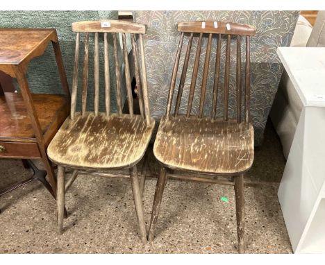 Pair of mid Century stick back chairs