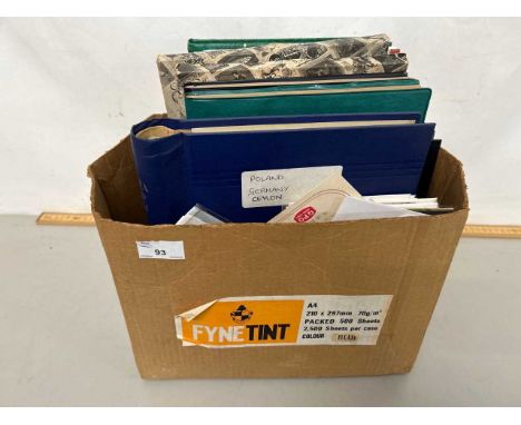 World stamp collection housed in various albums and stock books mainly junior accumulation together with a vintage leather ba