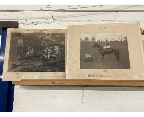Horseracing Interest - Photographic print of Kingmaker together with a further engraving after Henry Alken