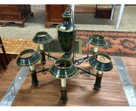 Modern Tole ware type six branch ceiling light fitting