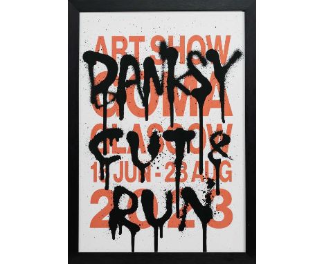 * BANKSY (BRITISH b. 1974), EXHIBITION POSTERS FROM CUT & RUN exhibition posters on papereach framed and under glassimage siz