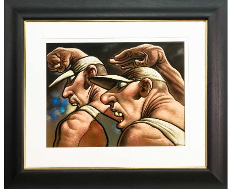 * PETER HOWSON OBE (SCOTTISH b. 1958), PATRIOTS pastel on paper, signedmounted, framed and under glassimage size 46cm x 61cm,