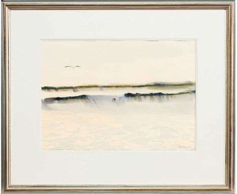 * BILL WRIGHT RSW RGI DA (SCOTTISH 1931 - 2016), THE INCOMING TIDE  watercoloour on paper, signed mounted, framed and under g