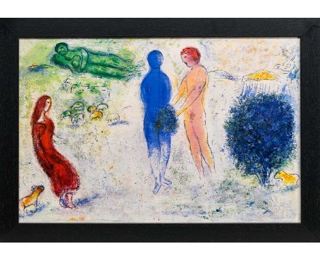 AFTER MARC CHAGALL (RUSSIAN/FRENCH 1887 - 1985), ILLUSTRATIONS FROM DAPHNIS ET CHLOÉ giclee print on paperframed and under gl