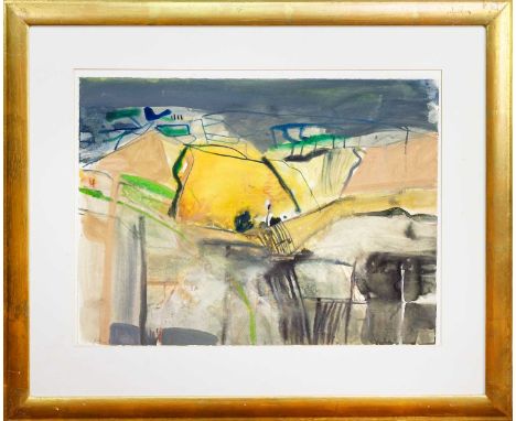 * BARBARA RAE CBE RA RSA RE (SCOTTISH b. 1943), ROAD TO MONDA watercolour on paper, signed, titled label versomounted, framed
