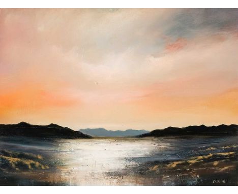 * DARREN SCOTT, WINTERS WARM LIGHT oil on board, signed, titled and dated 2024 versounframedoverall size 30cm x 40cm 