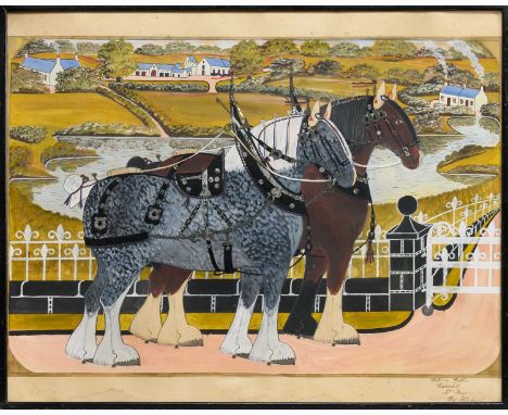 * WILLIAM ROBBIE (SCOTTISH 1887 - 1967), CAIRNHILL, ST FERGUS, BY PETERHEAD  mixed media on paper, signed framed and under gl