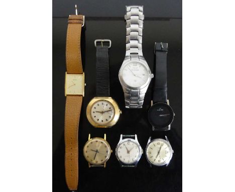 A circa 1960 gent's Olivia steel cased manual wind wrist watch (lacking bracelet) together with one other by Avia from the pe