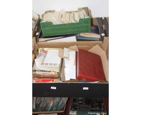 Three boxes of stamps and first day covers 