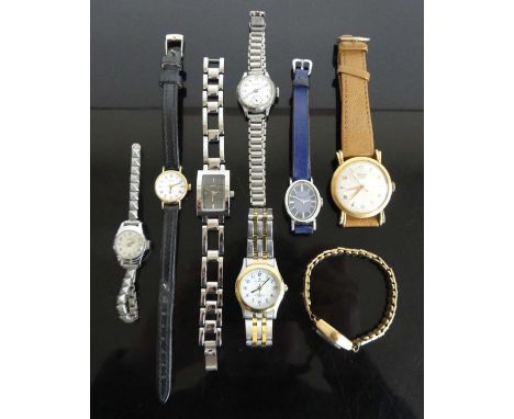 A gent's Majex gold plated manual wind wristwatch; together with assorted lady's manual wind wristwatches to include Majex an