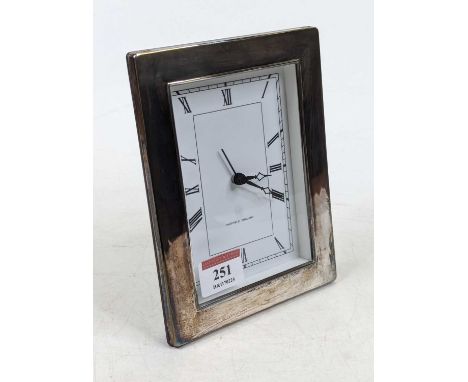 An Elizabeth II silver clad desk clock, h.17cm, Sheffield 2009 