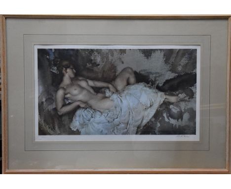 Sir William Russell Flint (1880-1969) - 'Reclining nude I', print, pencil signed to lower right margin, blind stamp to lower 