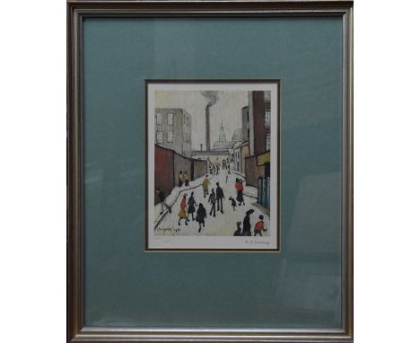 Laurence Stephen Lowry (1887-1976) - 'Streetscene near a Factory', offset lithographic print, pencil signed to lower right ma