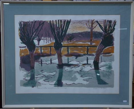 Edwin La Dell (1914-1970) - 'Grantchester Meadows, Cambridge', lithograph, pencil signed to right hand margin, 52 x 69 cmGood