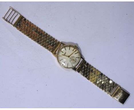 A gentleman's 9ct gold Longines wristwatch with 17-jewel movement no.10910298, silvered dial with gilt batons and subsidiary 
