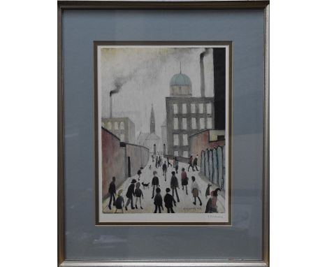 Laurence Stephen Lowry (1887-1976) - 'Mrs Swindell's Picture', offset lithographic print, pencil signed to lower right margin