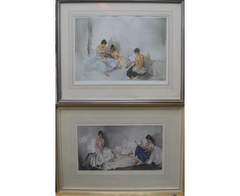 Sir William Russell Flint (1880-1969) - 'The Interlude', print, pencil signed to lower margin with blind stamp to lower left,