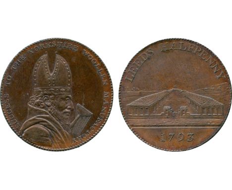 BRITISH 18th CENTURY TOKENS, Henry Brownbill, Copper Halfpenny, 1793, obv bust of Bishop Blaze in profile right, holding a wo