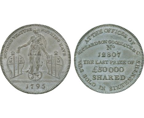 BRITISH 18th CENTURY TOKENS, Richardson, Goodluck, & Co., Milton’s Obverse and Reverse Die Trials, struck in White Metal, 179