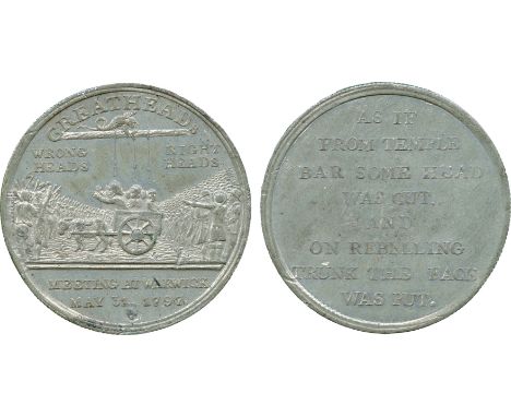 BRITISH 18th CENTURY TOKENS, Peter Kempson, The Greatheed Petition to Dismiss the King’s Ministers, White Metal Penny, 1797, 