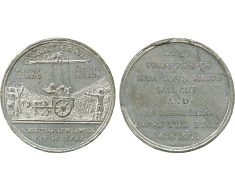 BRITISH 18th CENTURY TOKENS, Peter Kempson, The Greatheed Petition to Dismiss the King’s Ministers, White Metal Penny, 1797, 