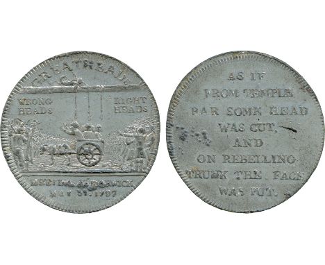 BRITISH 18th CENTURY TOKENS, Peter Kempson, The Greatheed Petition to Dismiss the King’s Ministers, White Metal Penny, 1797, 