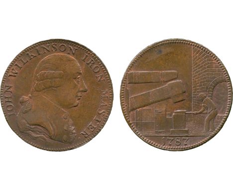 BRITISH 18th CENTURY TOKENS, John Wilkinson, Copper Halfpenny, 1787, obv bust in profile right, IOHN WILKINSON IRON MASTER ar