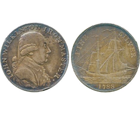 BRITISH 18th CENTURY TOKENS, John Wilkinson, Silver Three-Shillings and Sixpence, 1788, obv bust in profile right, IOHN WILKI